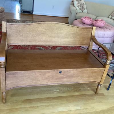 Wood Bench With Storage