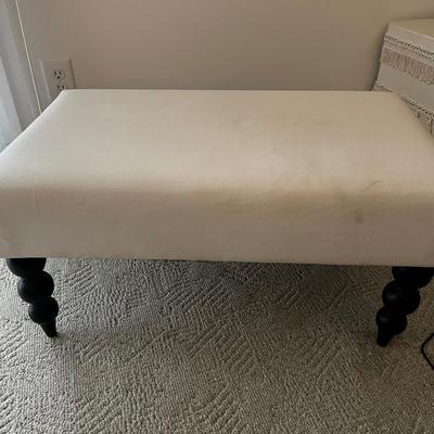 Cream Colored Upholstered Bench 