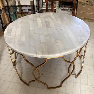 Round Stone Top Coffee Table