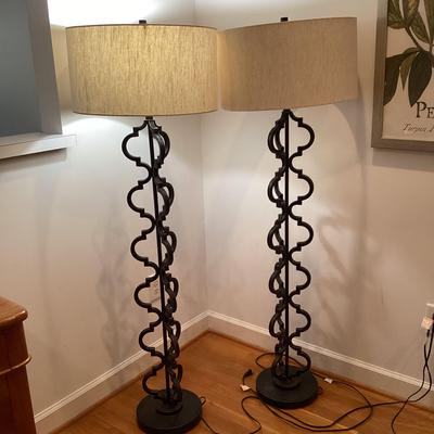 Pair Of Black Floor Lamps