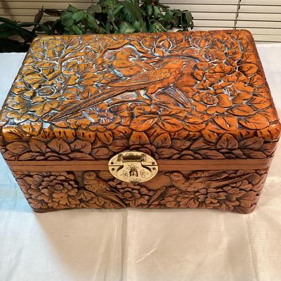 Carved Wood Jewelry Box