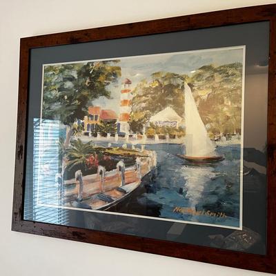 Large Framed Seascape Artwork