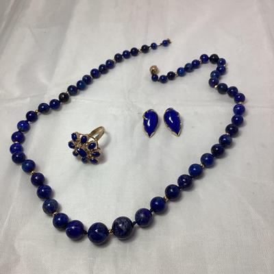 14k Gold Lapis Set
