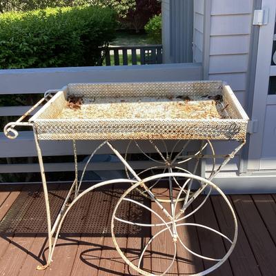 Large Metal Patio Beverage Cart