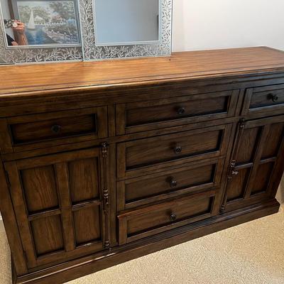 Large Solid Wood Credenza Console 