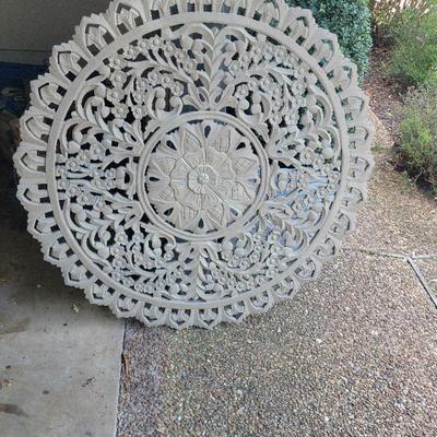 Large Carved Floral Wall Hanging