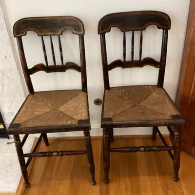 Pair Of Cane Seat Chairs