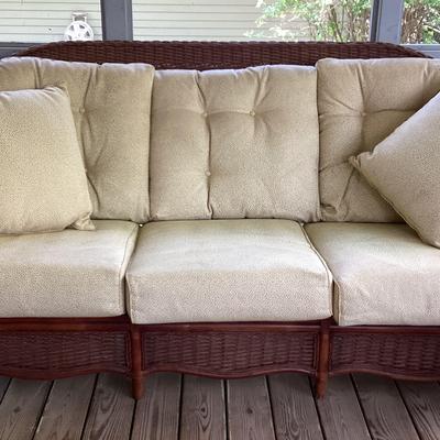 Ration/wicker Patio Sofa