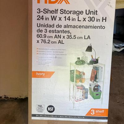 NIB HDX 3 Shelf Storage Unit