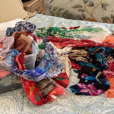 Tote Full Of Various Scarves