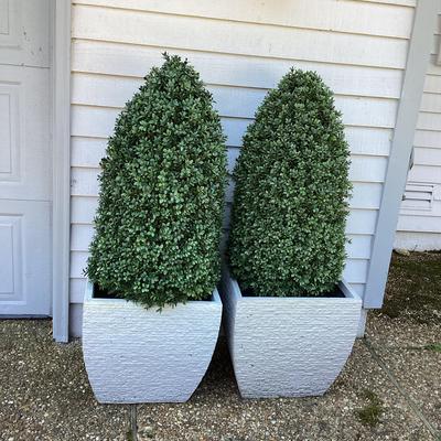 Outdoor Planters With Artificial Hedge