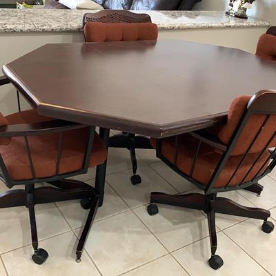 Dining Table With Leaf And Four Chairs