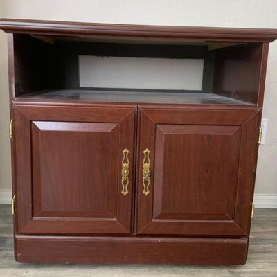28in Rolling Side Table With DVD Storage 