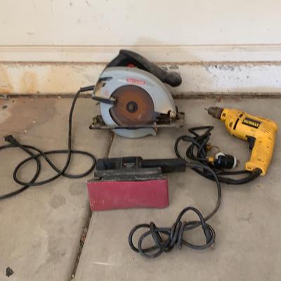 Craftsman Saw, Dewalt Drill And Black And Decker Sander