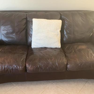 Brown Faux Leather Sofa