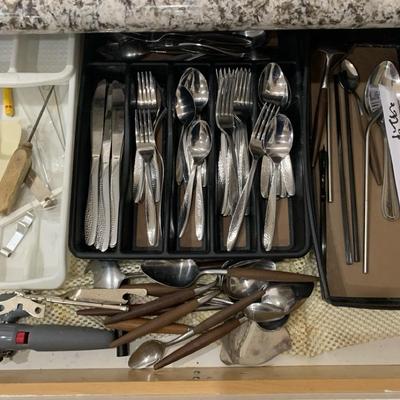 Two Kitchen Utensil Drawers