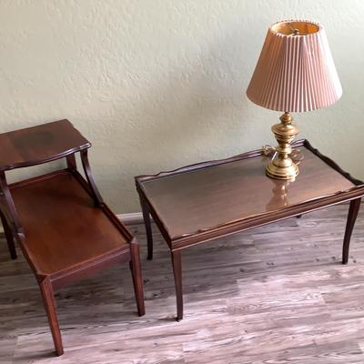 1930’s Pie Crust Coffee Table And Vintage End Table