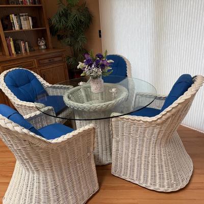 Wicker dining set with wheels 
$800