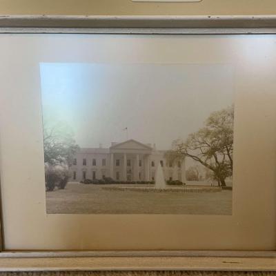 Vintage Framed Photo of White House