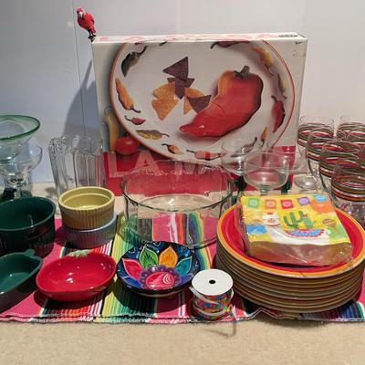 Large Assortment of Cinco De Mayo Themed Serve Ware & More