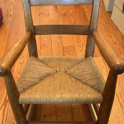 Wooden Rush-Seat Child’s Rocking Chair 