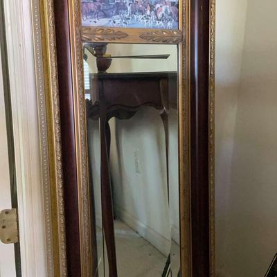 Vintage Bombay Company Mirror with Hunting Print