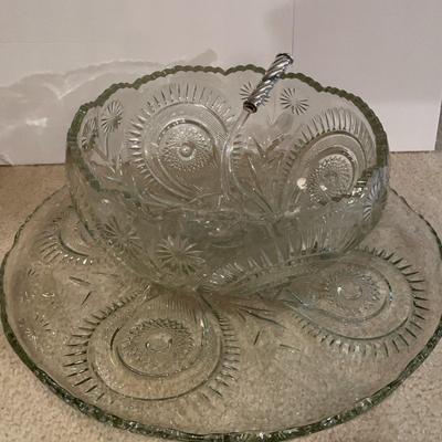 Vintage Punch Bowl & Large Round Plate