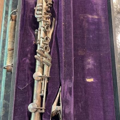 Vintage Leon Aubert Silver-Plated Clarinet