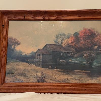 Trio of Vintage Wood-Framed Robert Wood Landscape Prints