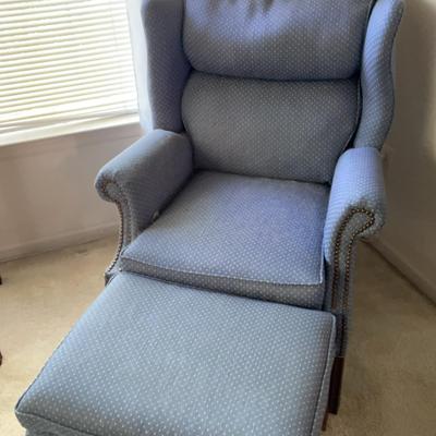 Big Blue Chair with Footrest