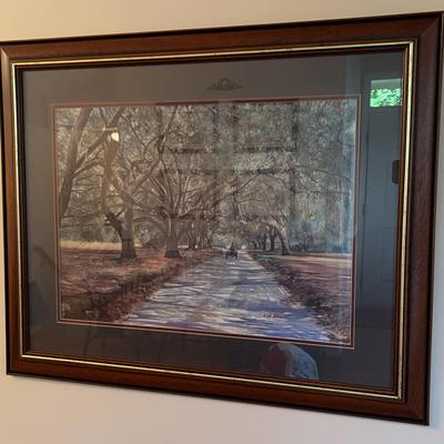 Wood-Framed Bill Stroud Tree-Lined Road Print