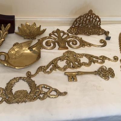 Assortment of Ornate Brass Decor