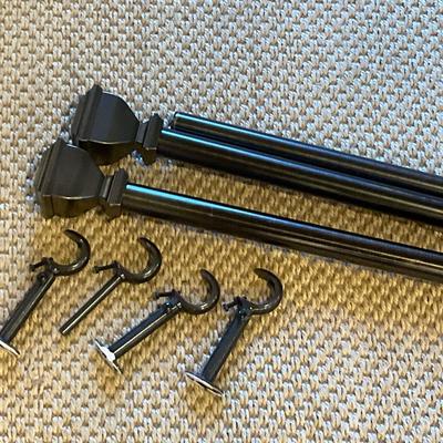 Burnished Brass Extra Long Curtain Rod And Finials