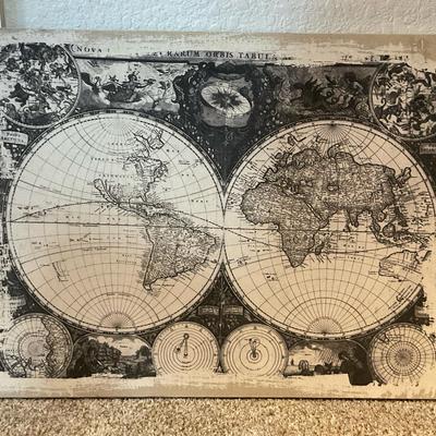 Old World Map On Canvas