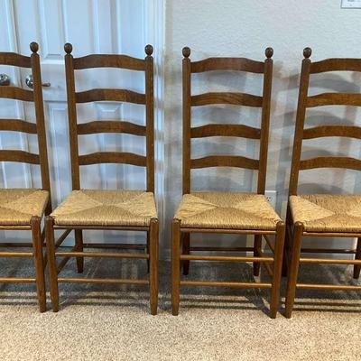 Oak Ladderback Chairs Set 1