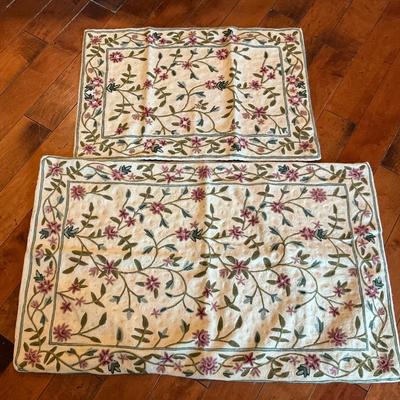 Matching Crewel Accent Rugs