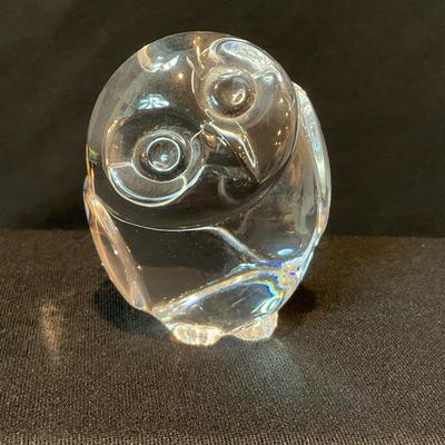 Steuben Crystal Owl Hand Warmer