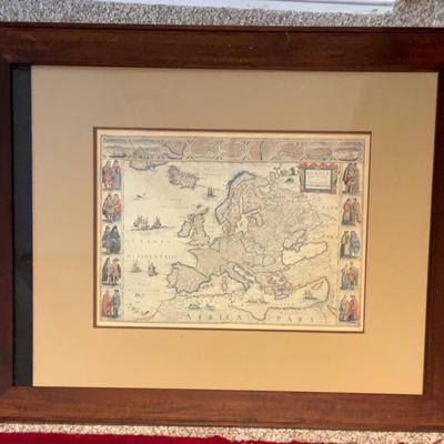 Framed Map Of Old Europe