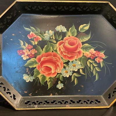 Vintage Hand Painted Tole Tray