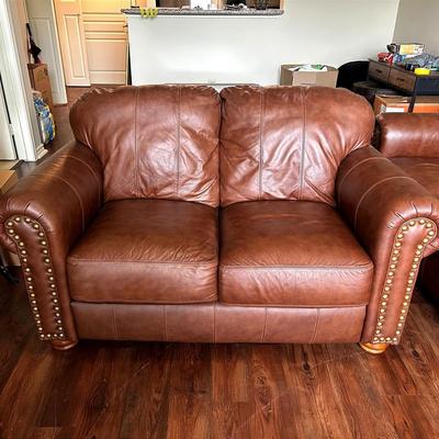 AU326JH Lane Brown Leather Love Seat
