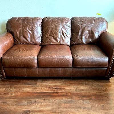 AU325JH Lane Brown Leather Couch!  