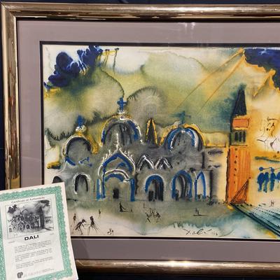 AU121PD Lithograph Of Venice 1975 DALI