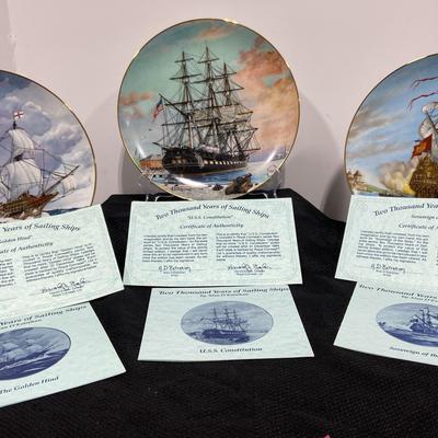 AU105MF Royal Cornwell Sailing Ships Plates #1