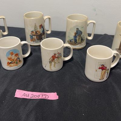 AU200PD Norman Rockwell Coffee Cups