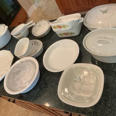 Spice Of Life Corningware & White Dish Lot