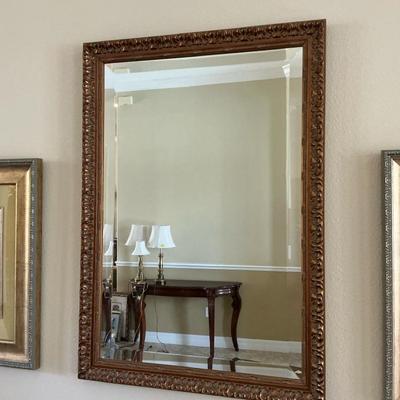 Gold Framed Beveled Mirror