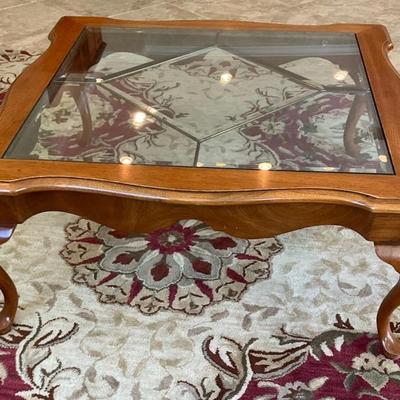 Square Wood And Glass Coffee table 
