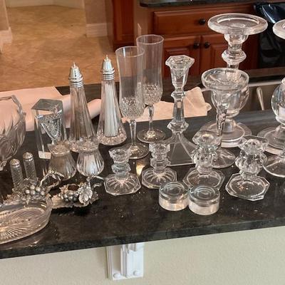 Crystal And Glass Candleholders, Salt & Pepper Sets And More 