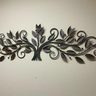 Leafy Scroll Wall Decor Metal