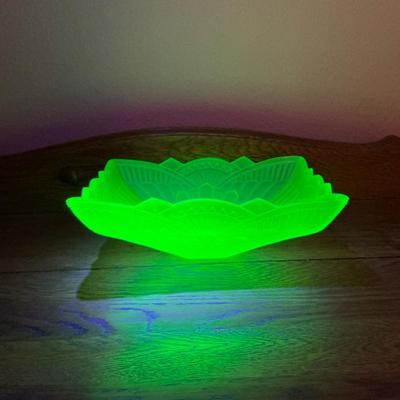 Frosted Uranium Art Nouveau Bowl